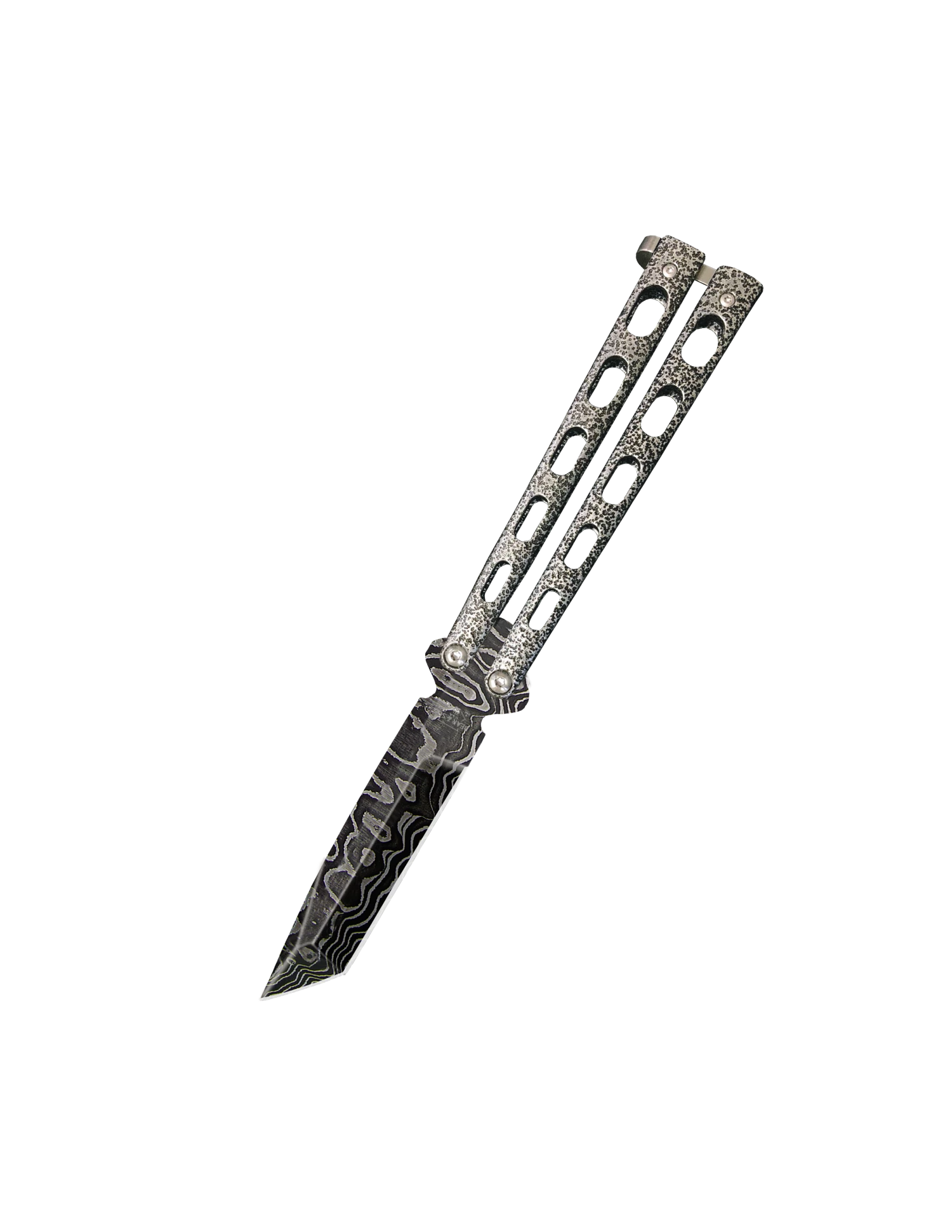 5″ Armor Piercing Butterfly Damascus – 114AD 3 5″ Armor Piercing Butterfly Damascus – 114AD