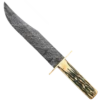14 3/8″ American STD Bowie Damascus Genuine India Stag Bone™ – 502D -BEAR AND SON CUTLERY Sales 501D