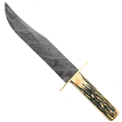 14 3/8″ American STD Bowie Damascus Genuine India Stag Bone™ – 502D