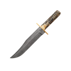 12″ American Bowie Damascus Genuine India Stag Bone™ – 501D