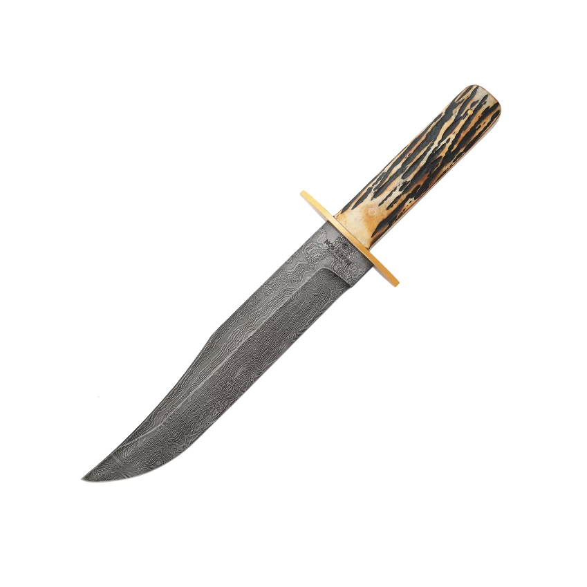 12″ American Bowie Damascus Genuine India Stag Bone™ – 501D 3 12″ American Bowie Damascus Genuine India Stag Bone™ – 501D