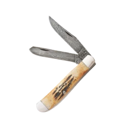 3-1/2″ Genuine India Stage Bone™ Mini Trapper Damascus – 507D