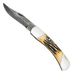 5″ Genuine India Stage Bone™ Professional Lockback Damascus – 597D