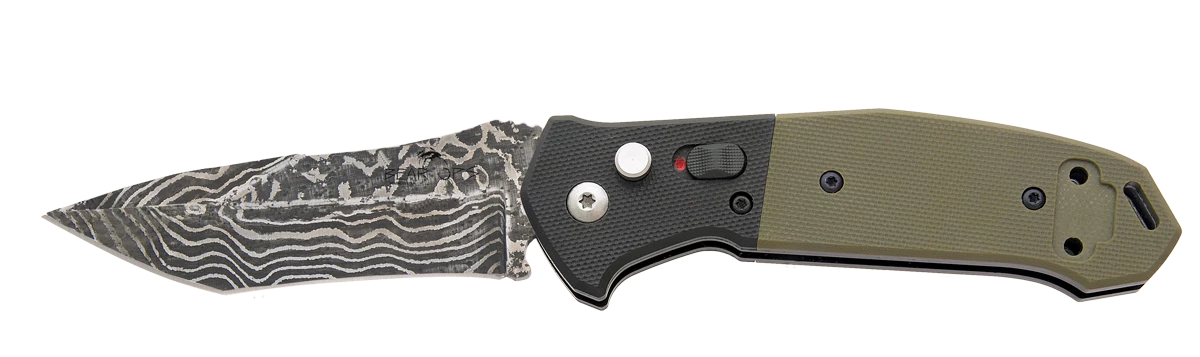 4-1/8″ Bold Action V Black & Green Damascus – AC-500-B4-LD 3 4-1/8″ Bold Action V Black & Green Damascus – AC-500-B4-LD