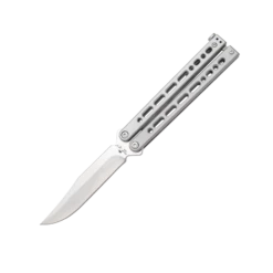 Small Bear Song® IX Grey Stainless Handle With Bowie Clip Blade – B-900-SS-S
