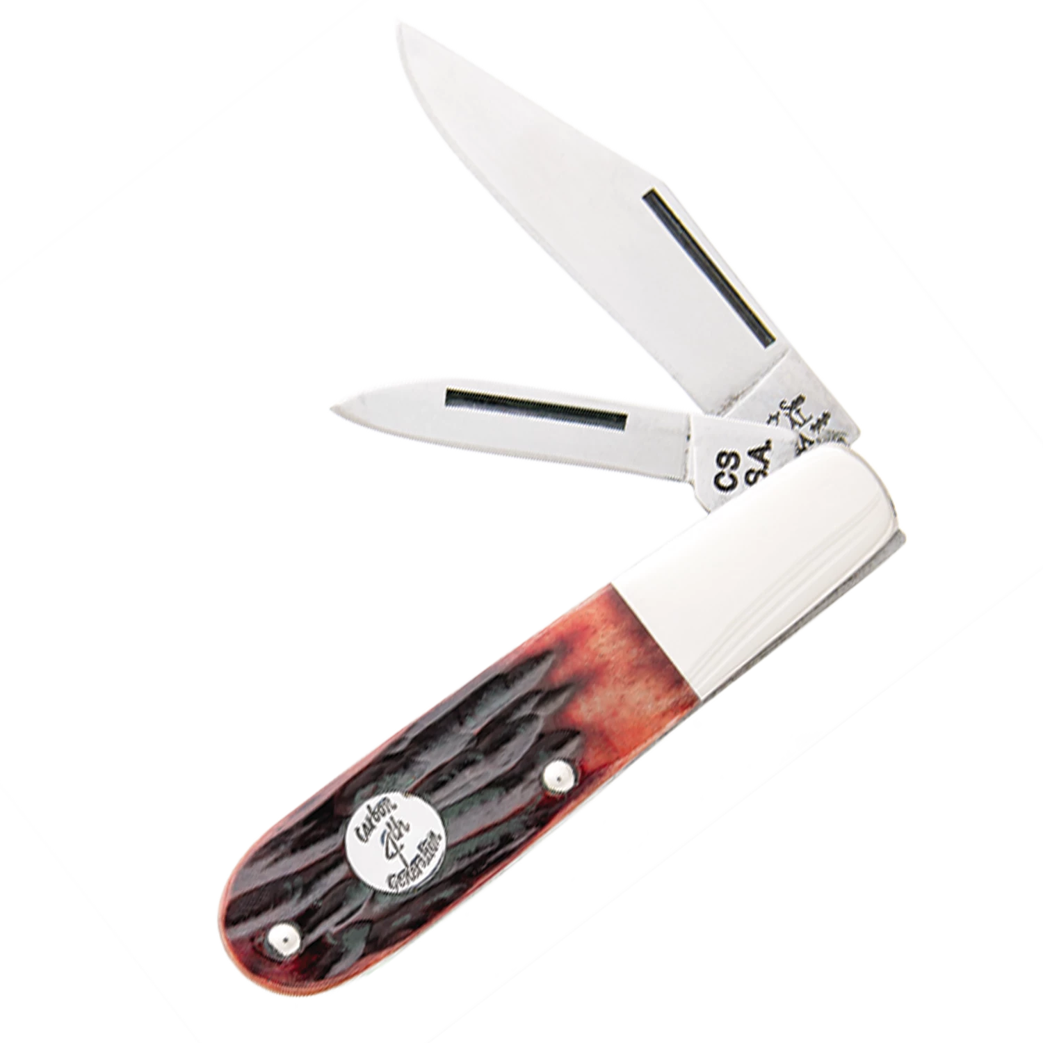 3-1/2″ Red Stag Bone 2-Blade Barlow – CRSB281 3 3-1/2″ Red Stag Bone 2-Blade Barlow – CRSB281