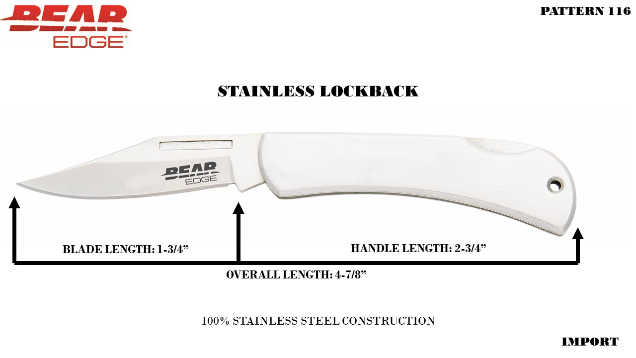 2-3/4″ Stainless Steel Lockback – 71116 4 2-3/4″ Stainless Steel Lockback – 71116 - Image 2
