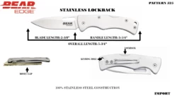 3-1/4″ Moneyclip Knife – BE525 -BEAR AND SON CUTLERY Sales Pattern 525