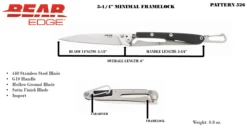 3-1/2″ Minimal Framelock – BE526 -BEAR AND SON CUTLERY Sales Pattern 526